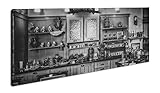 Leinwandbild Abwechslungsreiches Frühstücksbuffet – Genuss am Morgen Panorama Format: 60x30 cm Effekt: Schwarz&Weiß XXL Kunstdruck Bild auf Keilrahmen/Wandbild/Wohnzimmer Deko