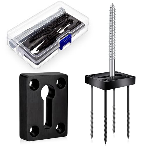 Shimeyao 2 Sets Newel Post Mounting Kit, Handrail Fastener, Black