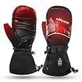 SNOW DEER Heated Mittens for Men and Women Waterproof Ski Gloves with Touchscreen 7.4V 3000mAh Battery Gloves Electric Rechargeable Thermal Mittens for Hands Warm