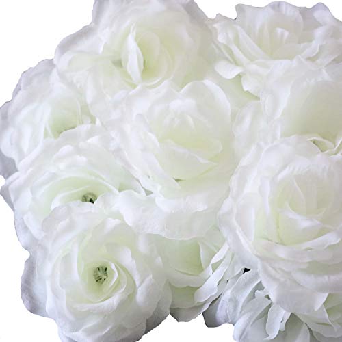 Silk Flowers Wholesale 100 Artificial Silk Rose Heads Bulk Flowers 10Cm For Flower Wall Kissing Balls Wedding Supplies (Ivory) #TOP3
