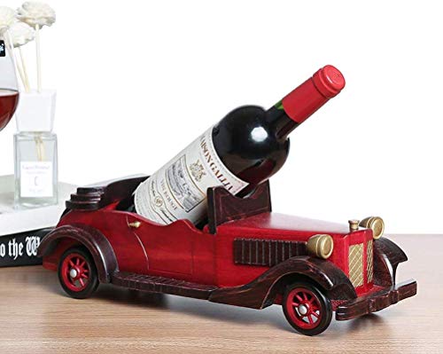 Soporte de vino de madera en forma de coche clásico retro miniatura 1