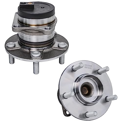 Image of Detroit Axle - FWD Front Steering Knuckles w /Hub + Rear Wheel Hub Bearings Replacement for 2007-2012 Mazda CX-7