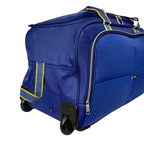 Image of Safari Polyester Trac Superior Rolling Duffle Luggage Set with Wheels - Blue, W-33 CM