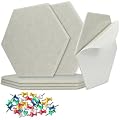 BXI Hexagon Felt Bulletin Board - 14.2 X 12.3 X 3/8 Inches 6 Pcs Self-adhesive Poster Board, Thick Pin Tiles Display Vision Board, Sturdy Photo Picture Panels for Home Office Classroom Wall Decoration