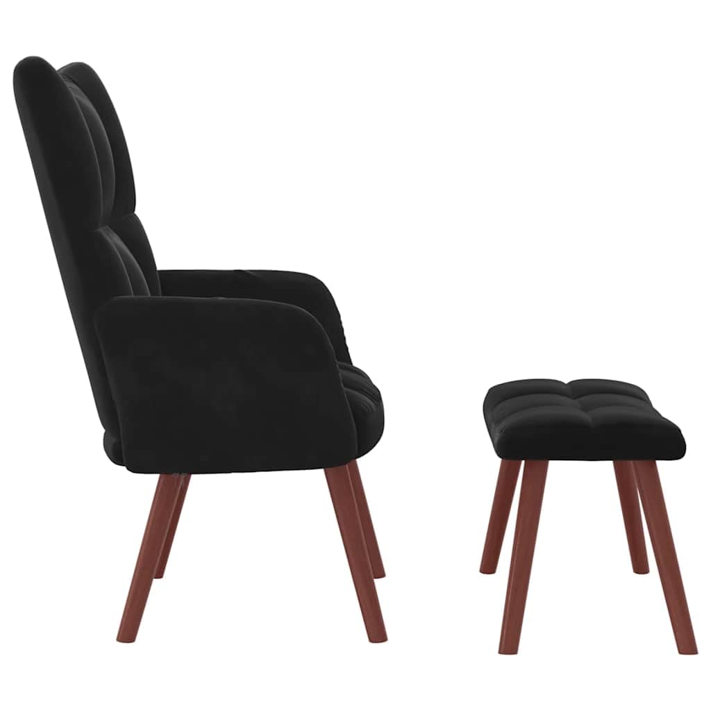 Generisch Relaxsessel mit Hocker Schwarz Samt,Möbel,Stühle,Sessel,8.55KG,328068
