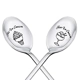 Anniversary Birthday Gifts for Husband Wife His and Hers Ice Cream Spoons Gifts for Couples Valentines Day Gifts for Girlfriend Boyfriend Fiance Fiancee Gifts for Her Couple Wedding Engagement Gift