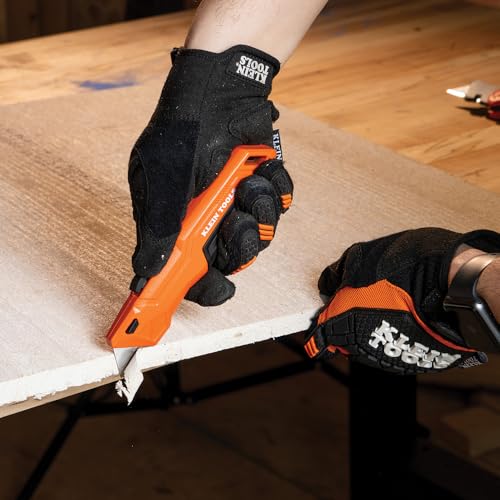 Klein Tools Faca utilitária retrátil 44301 com armazenamento de lâmina e 5 lâminas extras, laranja b