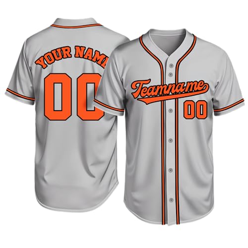 Image of Custom Baseball Jersey Personalized Stitched or Printed Name Number Baseball Shirt Sports Uniform Gifts for Men Women Youth