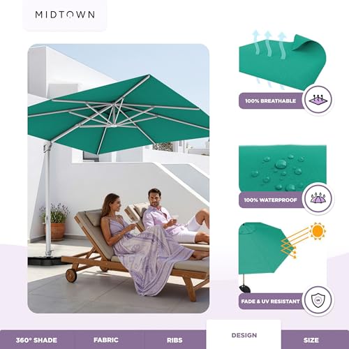 Image of Midtown Umbrellas Grande Square - 9 x 9 Ft Cantilever Umbrella