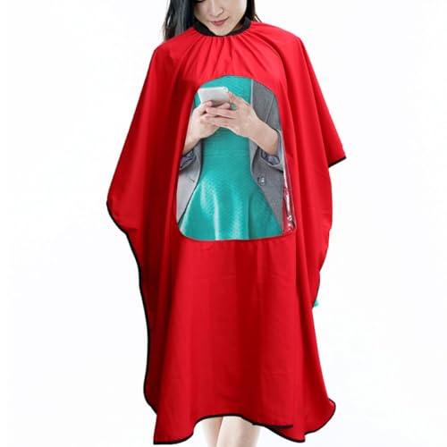 FUOYLOO 2pcs Waterproof Hair Cutting Cape Smock for Adults, Visible Salon Hairdressing Cloak with Red and Yellow, Suitable for Home and Professional Barber Use miniatura 6