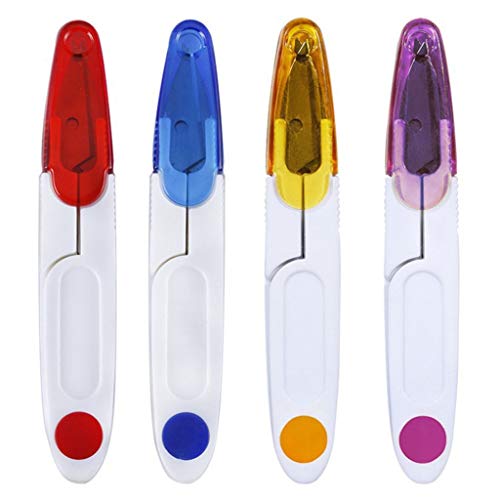 4Pcs Sewing Snippers, Plastic Handle Cutting Snipper, Thread Snips, Cross Stitch Scissors, for Travel Tailor, Fishing, Clothes Embroidery Craft