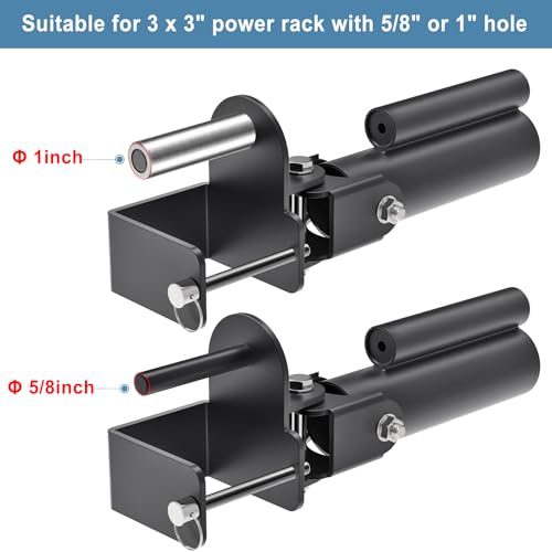 Image of Kipika Power Rack Attachment for 5 /8 inch & 1 inch Holes - Heavy Duty Home Gym Equipment for 2x2 or 3x3 Squat Rack, Adjustable and Easy to Install