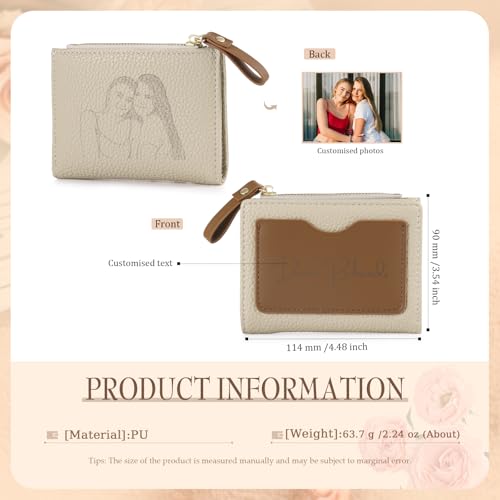 Personalized Small Wallet for Women: Customized Bi-fold Ladies Wallet with Name and Photo - Anniversary Christmas Birthday for Mother Wife Girlfriend2
