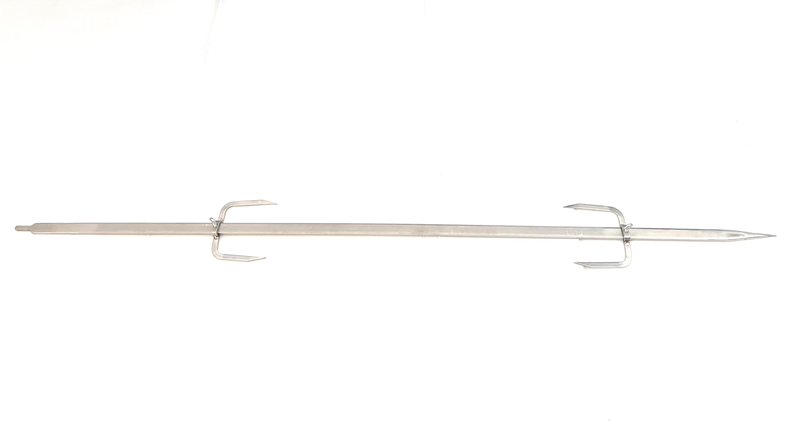 ALLEGRI Girarrosto Gigante Doppia alimentazione, Velocità Variabile, Batteria 12-24V/220V, Spiedo Acciaio Inox cm 135, Sezione Piatto mm 20x8 Coppia Fermacarne Inox Portata max 40 kg