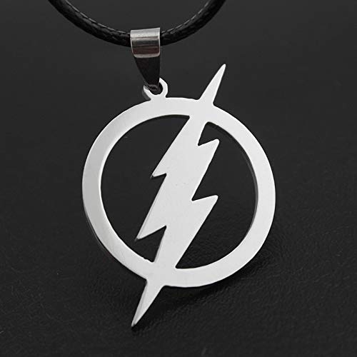 Flash Lightning Pendant Necklace Stainless Steel Superhero Fast Comic3