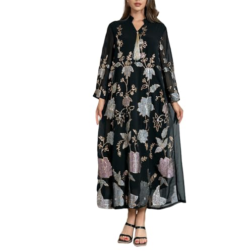 Robe musulmane Abaya Dubaï haute qualité avec broderies chic