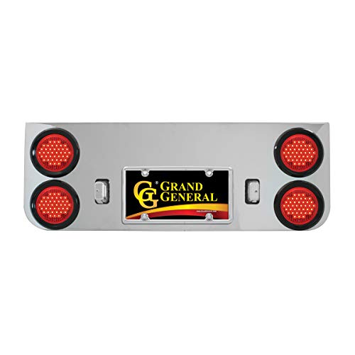 GG Grand General 91860 Chrome Plated Rear Panel with 4 inches Pearl Red LED Light Grommet Only