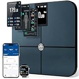 Báscula digital inteligente de peso corporal FSA o HSA elegible – 4 electrodos – más de 25 métricas – Recargable – WiFi y Bluetooth – Análisis de cuerpo completo – Rastrea grasa corporal, masa