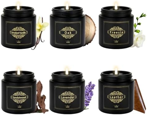 Scented Candles Gift Sets for Men, 6 Pack Soy Candles for Home Sc...
