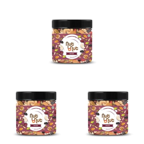Image of Nut O Nut Healthy Mix Dry Fruits (Almond,Cashew(W240),Walnut,Green And Black Raisin,Cranberry,Sunflower Seeds,Pumpkin Seeds) Nuts And (Jar Pack) 350G Power Of 9 Dry Fruits Protein Rich Snack