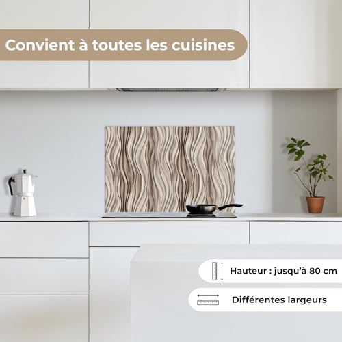Fond de hotte intérieur cuisson crème 40x60 - Crédence ondes 3D KitchenYeah - 4