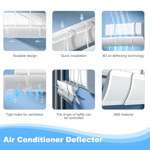 Deflector de ventilación de CA telescópico 22-36.2 antiviento para Split 7