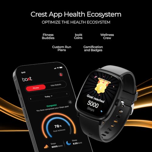 Image of boAt Ultima Regal Smart Watch with 2.01 Inch Ultra AMOLED Display, 1000 NITS Brightness, Premium Metal Case, Functional Crown, Watch Face Studio, Emergency SOS, BT Calling (Active