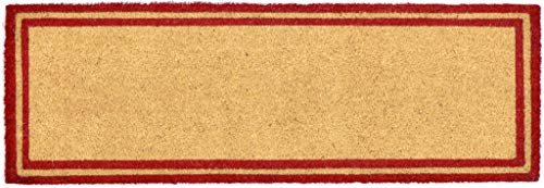 Casa Service Seuil Paillasson Coco Naturel Rectangulaire 40 x 120 cm Fond Caoutchouc PVC pour entrée Résistant Lavable Antidérapant (rouge)