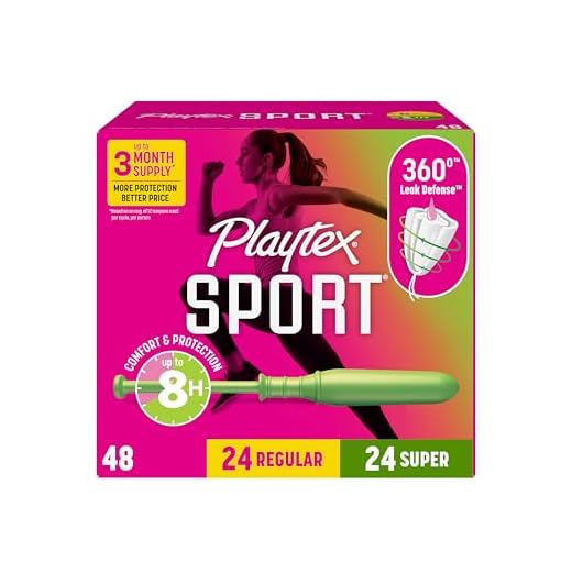 Playtex Sport Tampons, Multipack (24ct Regular/24ct Super Absorbency), Fragrance-Free - 48ct