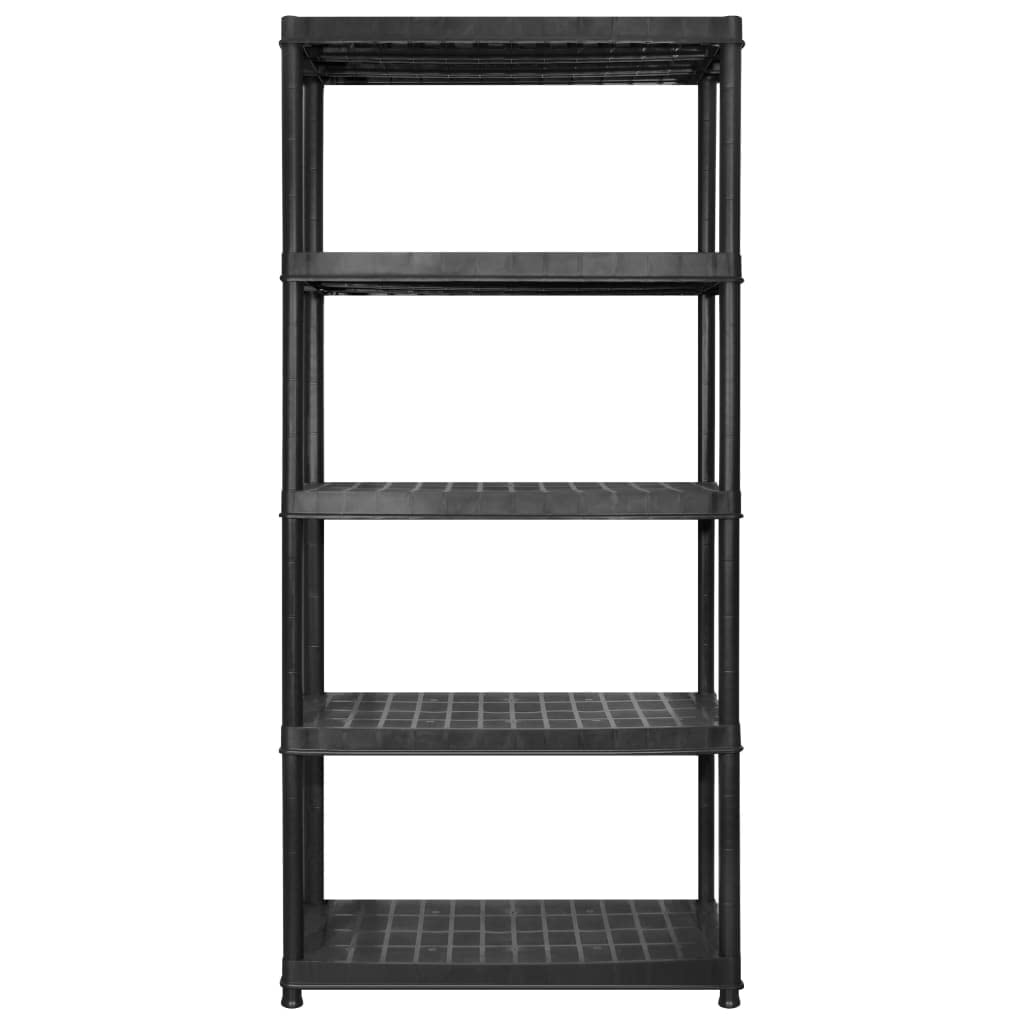 Générique Étagère de Rangement à 5 Niveaux Noir 170x40x185 cm Plastique,Entreprise & Industrie,Stockage Industriel,Étagères industrielles,3059853
