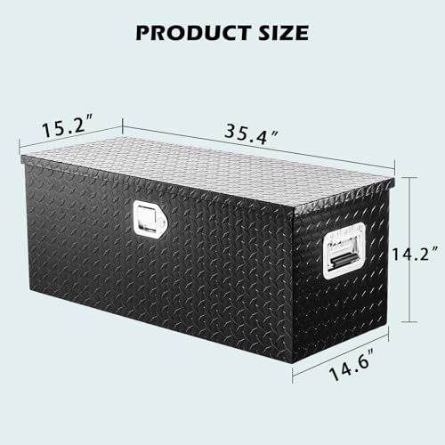 King Chao Foo 36 Inch Aluminum Truck Bed Tool Box,Diamond Plate Toolbox With Sliding Shelf And Lock Keys thumb #1