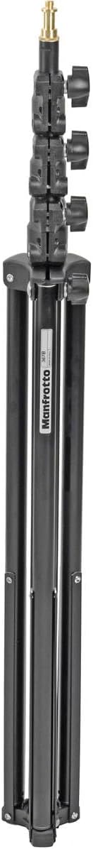 Manfrotto 9' Basic Black Lightstand, 4 Section, 5/8 Stud with 1/"x20 Tip (#3333)