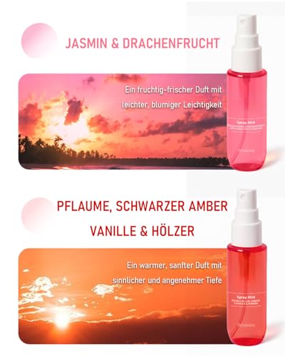 MEITREND Bodyspray Set Für Damen - 4× Lang Anhaltender Duft Frauen Body Spray Elegante & Frische Düfte Feine Zerstäubung Haar- und Body Mist Für Alltag Reisen & Besondere Anlässe