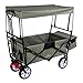 Produktbild Faltbarer Handwagen mit abnehmbarem Dach & Teleskopgriff, 2 Netztaschen & Kühltasche | Bollerwagen Transportkarre Gerätewagen | Vorderrad-Bremse | klappbar | Vollgummi-Reifen | bis 100 kg Tragkraft