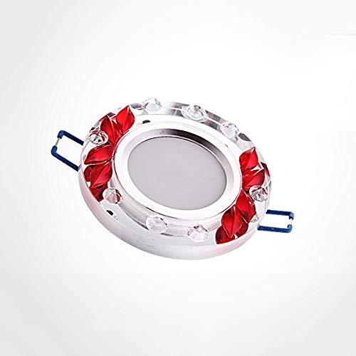 Wlnnes 3W / 5W panneau LED cristal + Matériel Aluminium Led à encastrer Diamètre 90mm lumière blanche chaude, éclairage lumière blanche Luminaire Downlight (Color : Warm white light, Taille : 3w)