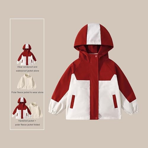 VYLYNL Kinderjas met duimgaten voor kinderen, klein meisje, dikke winterjas, warm, Faur lederen jas met knopen, met capuchon, lange mouwen, bovenkleding, ski-jassen voor meisjes, Rood, 4-5 jaar VYLYNL Kinderjas met duimgaten voor kinderen, klein meisje, dikke winterjas, warm, Faur lederen jas met knopen, met capuchon, lange mouwen, bovenkleding, ski-jassen voor meisjes, Rood, 4-5 jaar