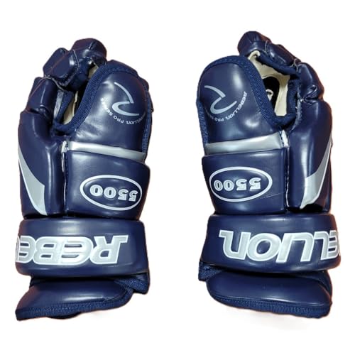 Rebellion Pro Series 5500 Leather Junior Hockey Gloves - Navy (10.5