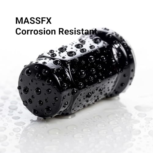 Image of MASSFX 16-Pack Durable Black 14mm Hex Lug Nuts, 32mm Length, & 10x1.25 Thread - Heavy Duty Replacement Lug Nuts for Golf Cart Wheels, Fits Most EZGO, Club Car & Yamaha Golf Cart Wheels