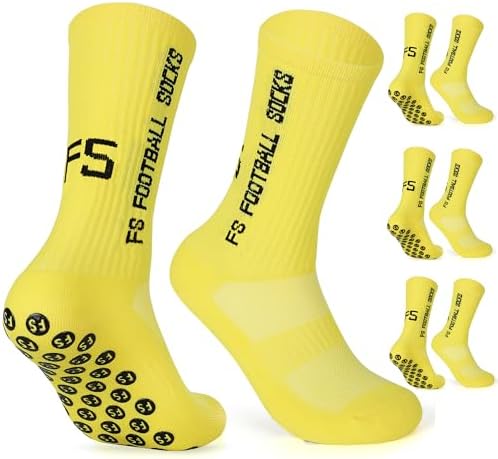 Gohanny Fußballsocken 3 Paar Rutschfeste Fußball Socken, Größen 35-39 39-46, Fussball Socken für Herren & Damen, Kinder - Anti-Rutsch Grip Socken Fussball - Sportsocken Atmungsakti