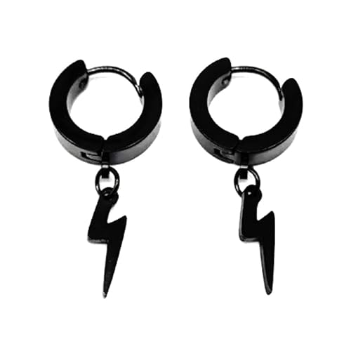 Brincos Raios Flash Argola Masculina Estilo Hype Aço Inox