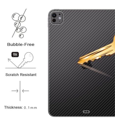GIOPUEY Rückseite Folie Kompatibel mit iPad Pro 13 M5 2025, [4 Stück] 0.1mm Ultradünn Carbon Muster Rückseite Folie, Kratzfest Anti Fingerabdruck rutschfest