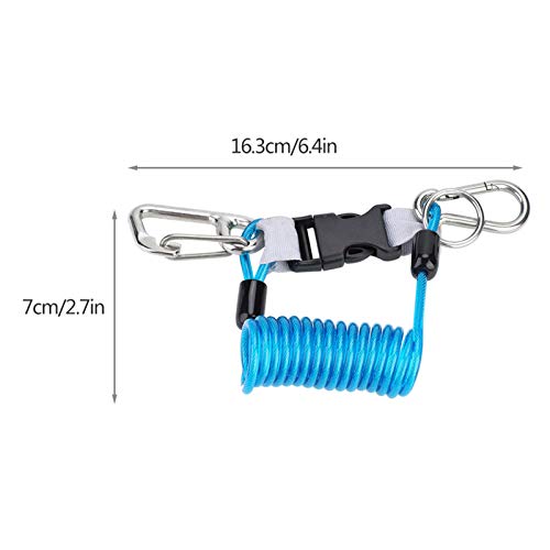 Duikkoord, Blijf Duiken Anti Verloren Spring Coil Lanyard Safety Emergency Tool met Quick Release voor Camera's en Duiklamp - Image 4