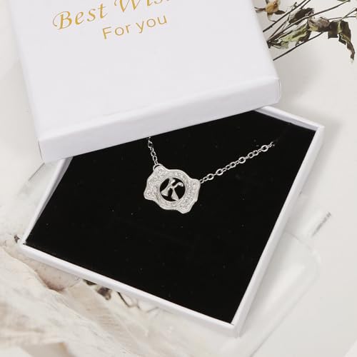 Belt Buckle Necklace Western Style Initial Letter Pendant Necklace, Decorative Belt Buckle Frame Design