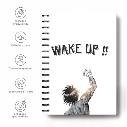 Image of Zenithink Daily Planner Undated KIT with 3 Bookmarks | 60+Stickers - 350gsm A5 Size Hard Bound, 80 GSM - 164 pages | Day | Weekly | Monthly Pages ( Motivational Wake Up - Daily Planner Get Things Done) | 4 Months