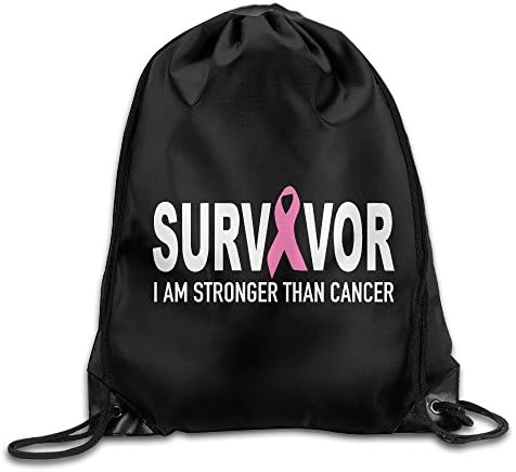 Gym Drawstring Bag Breast Cancer Survivor Pink Ribbon Backpack Bag