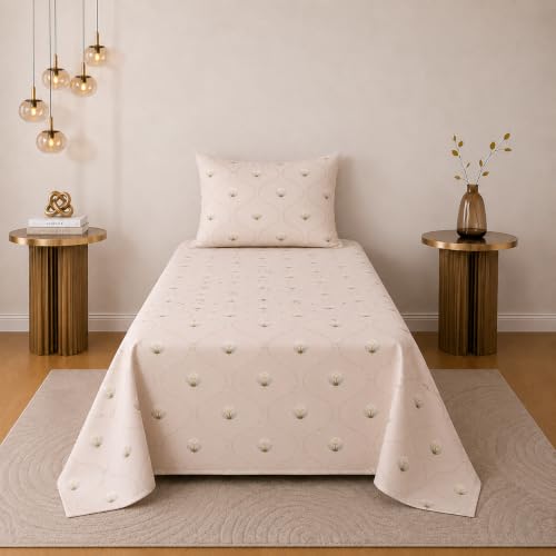 Image of RRC Floral Printed Bedsheet for Single Bed with Pillow Cover,60X90 Inches Single Bed Sheet, Elegant Bedroom Bedding, Comfortable Home Bedsheet, Pillow Cover Size 17 x 27 Inches