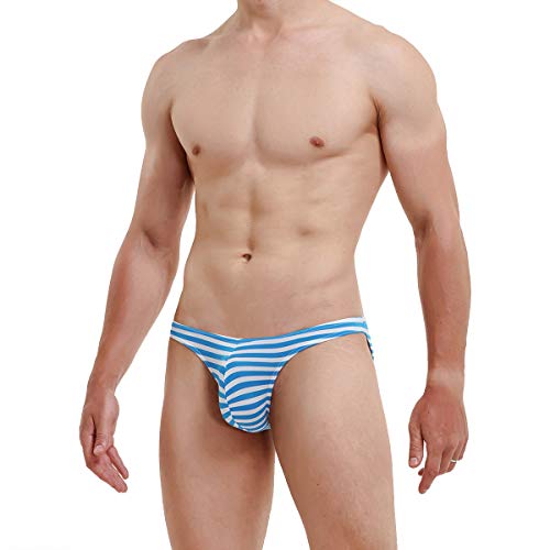 Yoobng Men's Cotton Stripes Bikini Underwear Stretch Low Rise Ultra Soft Briefs #TOP4