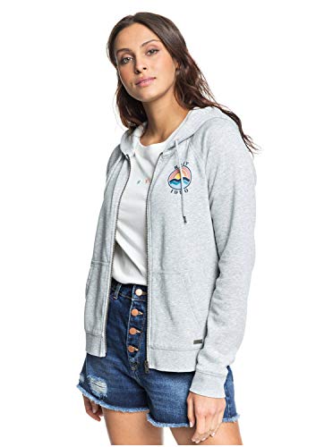 Roxy Womens Wait for Waves C - Zip-Up Hoodie - Women - M - Grey Heritage Heather M