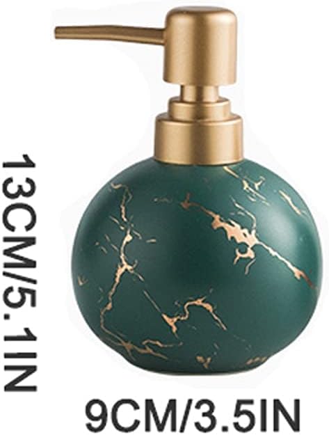 Soap Dispenser Retro Round Soap Dispenser Ceramic Pump Bottle Stainless Steel Pump Head Lotion Dispenser Can Hold A Variety of Liquids for Kitchen,Bathroom,Office (Blue，White)