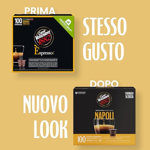 Caffè Vergnano 1882 - 100 Capsule - Caffè Compostabili e Compatibili con Nespresso, Napoli - Pack da 100 capsule - Immagine 3